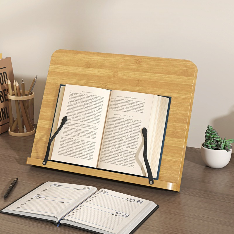 Laptop Ergonomic Accessories - ขาตั้งหนังสือไม้, ที่วางแล็ปท็อปอเนกประสงค์, ขาตั้งปรับระดับได้ 8 ระดับ