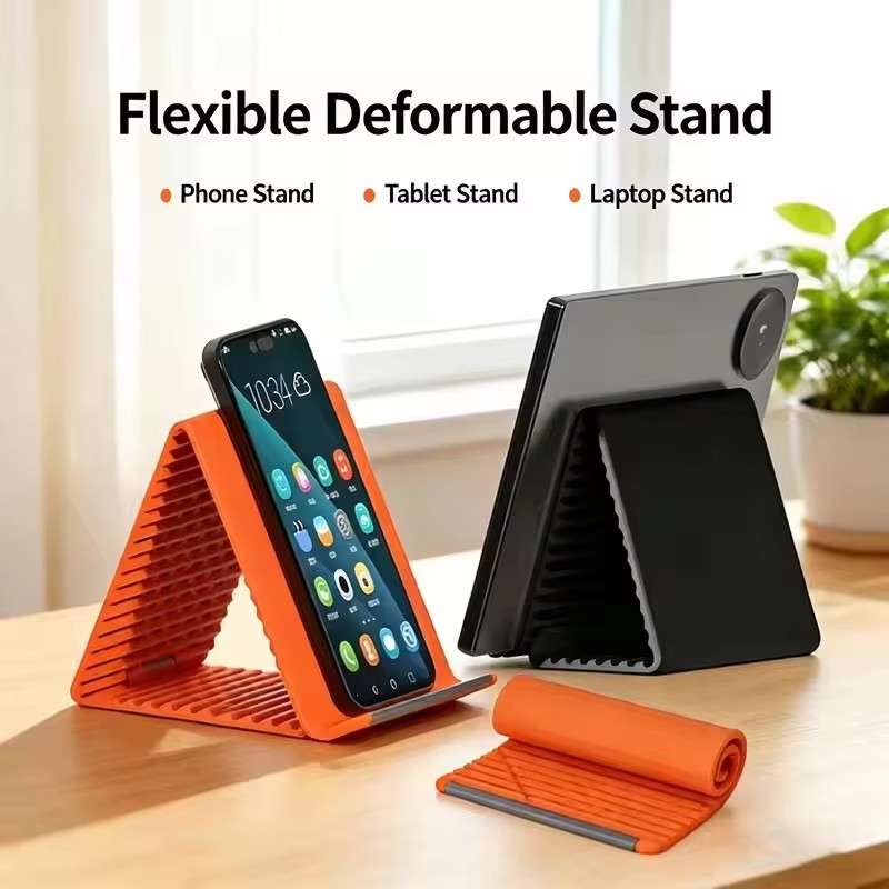 Laptop Original Accessories - ขาตั้งโทรศัพท์แบบพกพาซิลิโคนสำหรับวางบนโต๊ะ แท็บเล็ต แล็ปท็อป ดีไซน์สร้างสรรค์ ยืดหยุ่น พับได้