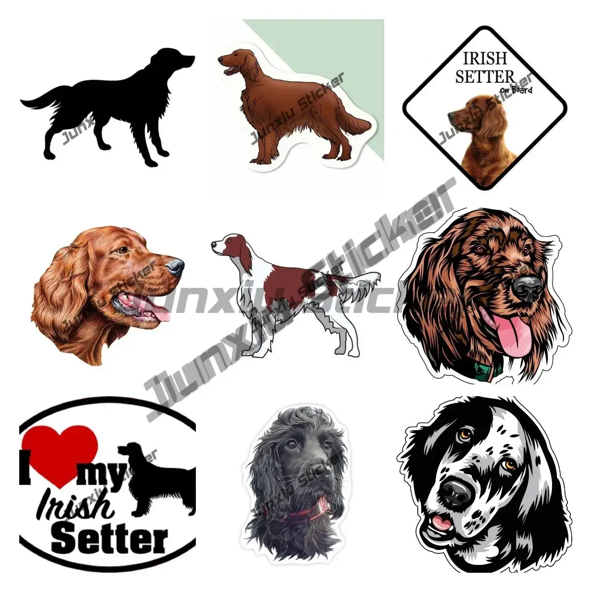 Laptop Accessories Logo - ไอริช Setter ไวนิล Decal I Love