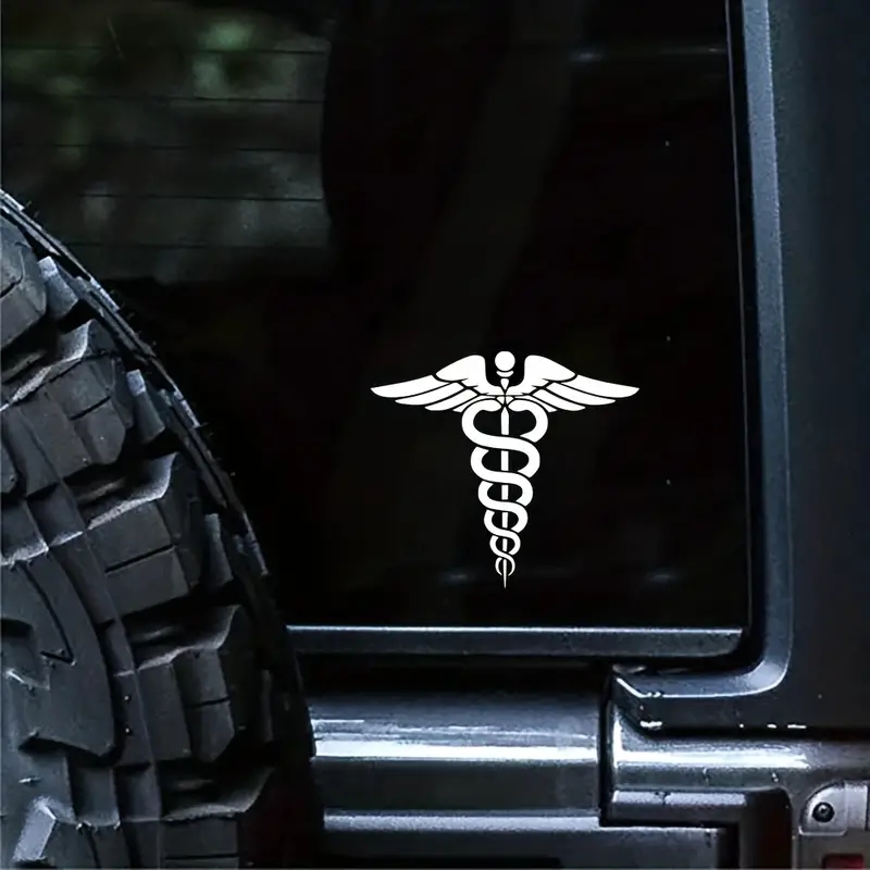 Laptop Accessories Logo - 1PC EMT พยาบาลนักดับเพลิงหมอคาดูซีอุสรูปแบบสติกเกอร์ไวนิลกันน้ำสำหรับรถบรรทุกแล็ปท็อปอุปกรณ์ตกแต่ง