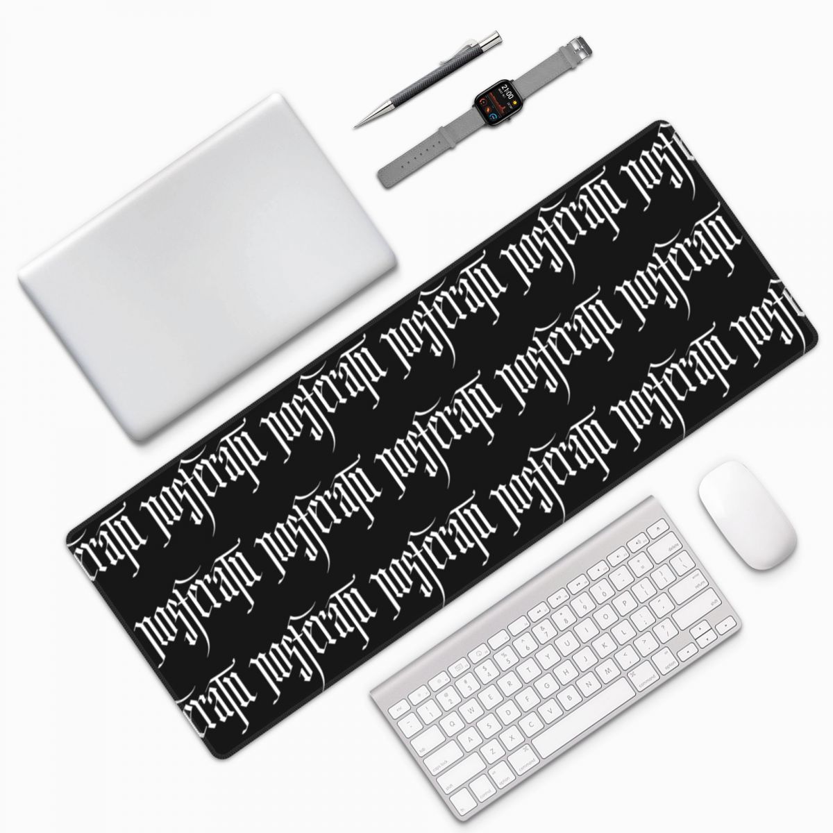 Laptop Accessories Logo - แผ่นรองเมาส์ขนาดใหญ่ลายโลโก้ภาพยนตร์ Nosferatu 2024 สำหรับคอมพิวเตอร์ คีย์บอร์ด เมาส์