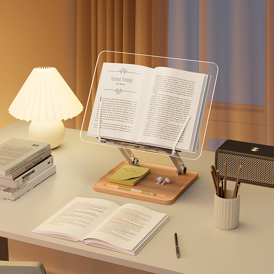 แท่นอ่านหนังสือไม้พร้อมไฟอะคริ - Laptop Ergonomic Accessories บทวิจารณ์และราคา