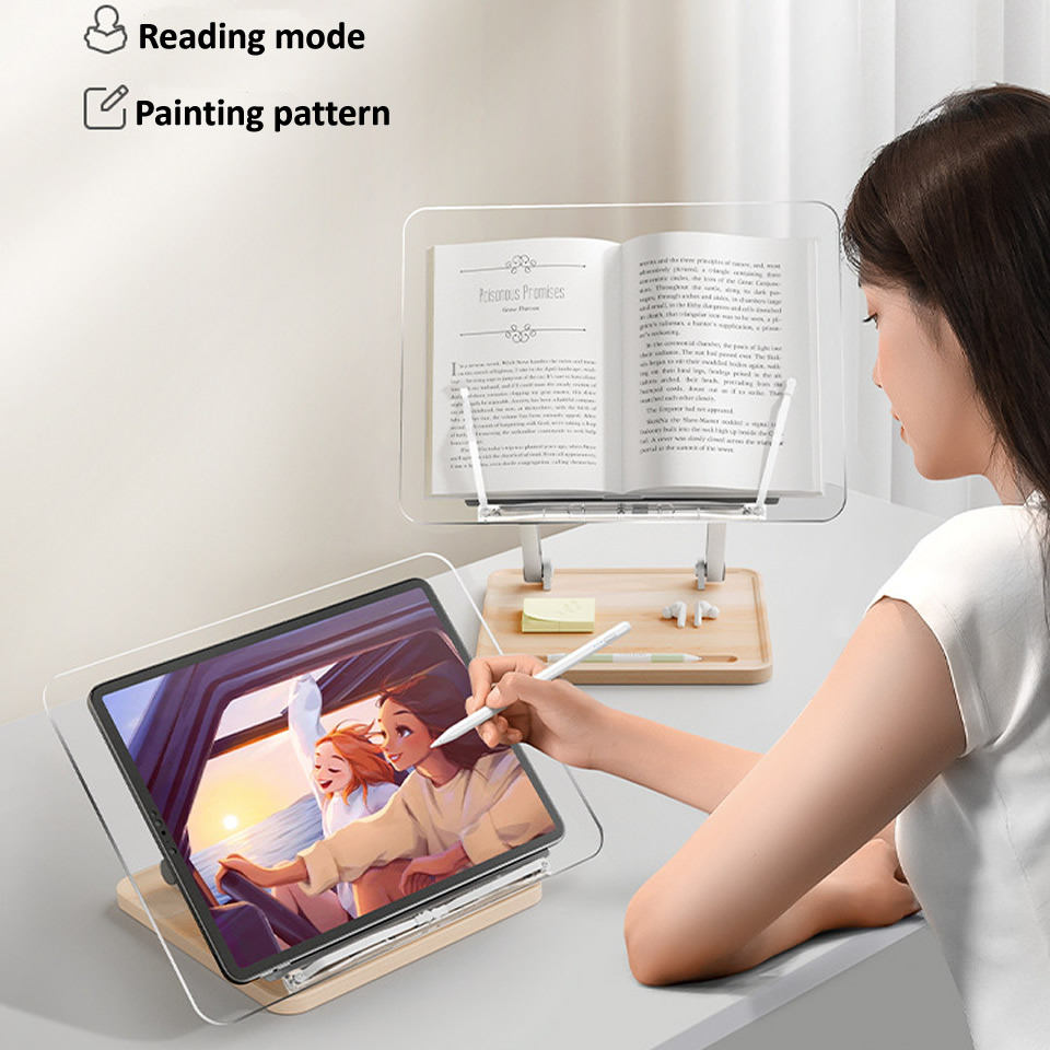 แท่นอ่านหนังสือไม้พร้อมไฟอะคริ - Laptop Ergonomic Accessories บทวิจารณ์และราคา